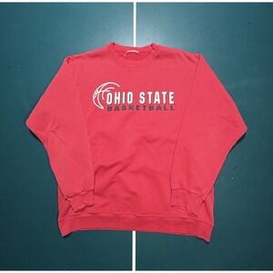 Vintage Ohio State Buckeyes Basketball Crewneck Sweatshirt Mens Large‎ Red EUC